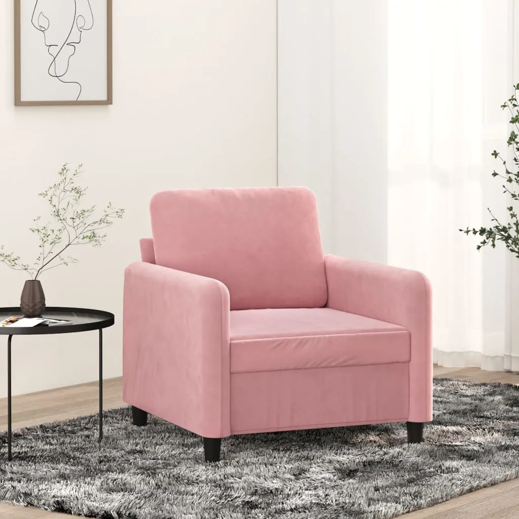 vidaXL Poltrona Rosa 60 cm Velluto