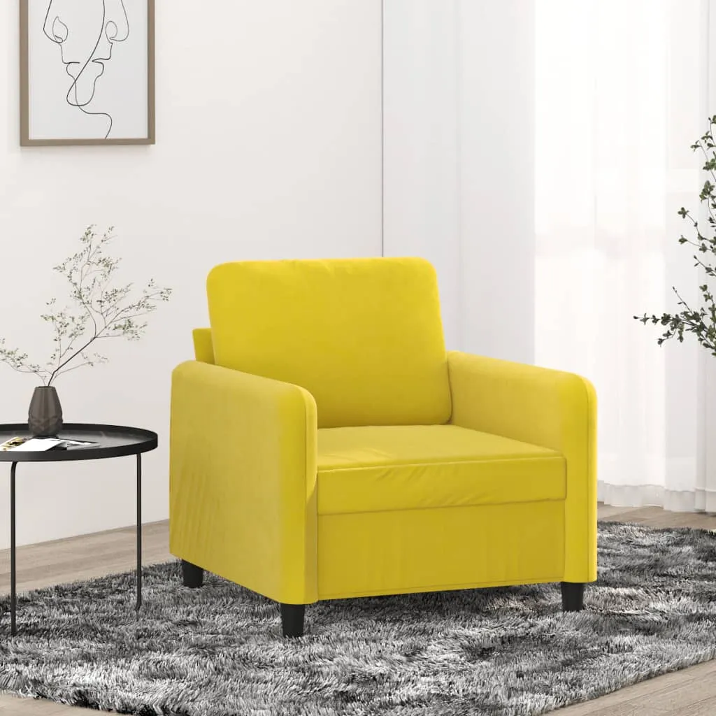 vidaXL Poltrona Giallo 60 cm Velluto