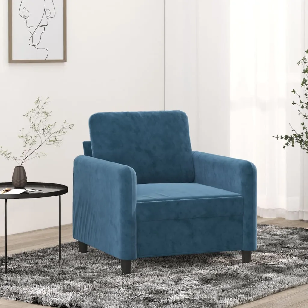 vidaXL Poltrona Blu 60 cm Velluto