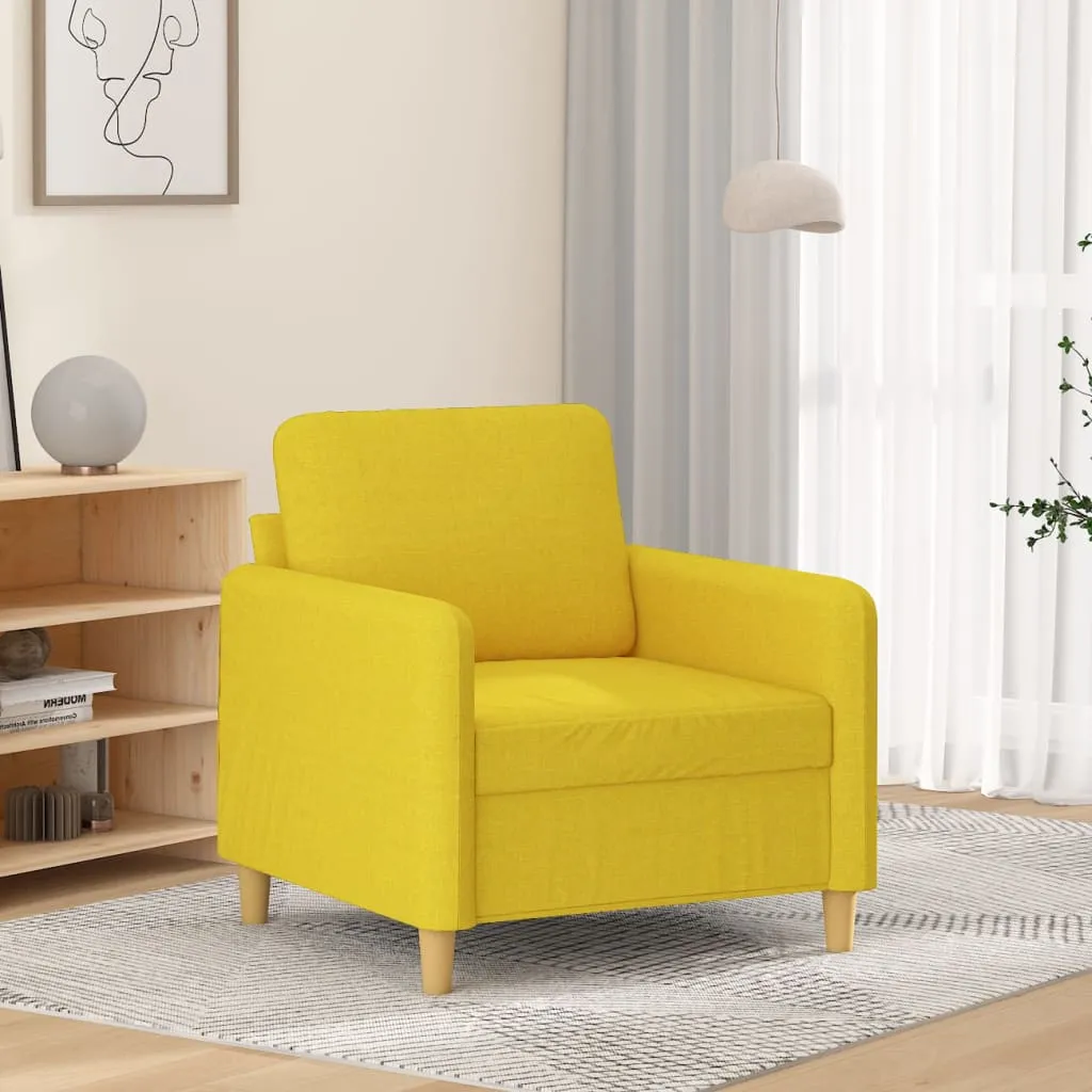 vidaXL Poltrona Giallo Chiaro 60 cm in Tessuto