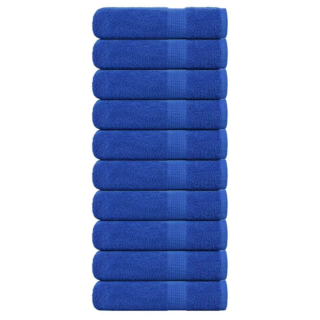 Asciugamani 10 pz Blu 50x100 cm 360 g/m² 100% Cotone