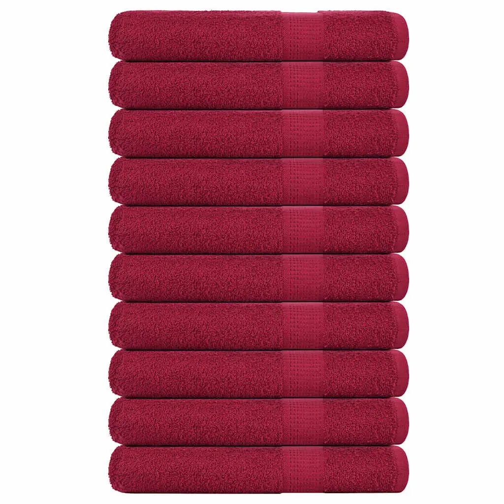 Asciugamani 10 pz Bordeaux 100x200 cm 360 g/m² 100% Cotone