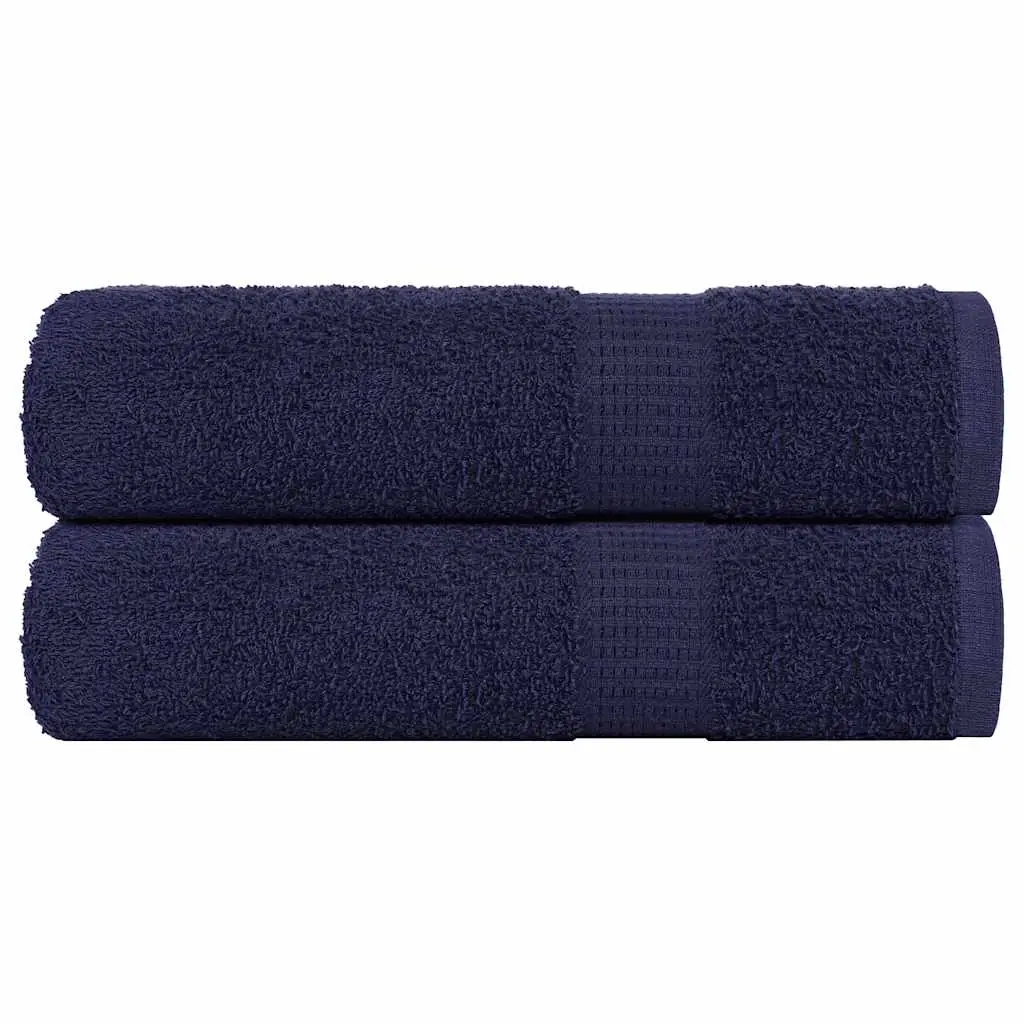 Asciugamani 2 pz Blu Marino 50x100 cm 360 g/m² 100% Cotone