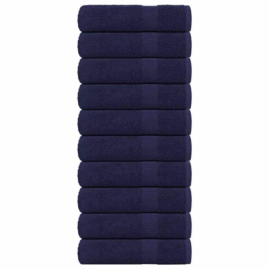 Asciugamani 10 pz Blu Marino 50x100 cm 360 g/m² 100% Cotone