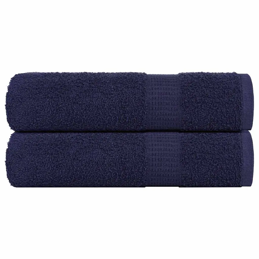 Asciugamani Doccia 2 pz Blu Marino 70x140cm 360g/m² 100% Cotone