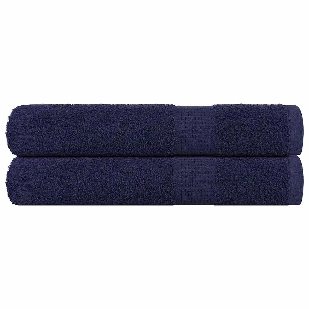 Asciugamani 2 pz Blu Marino 100x200 cm 360 g/m² 100% Cotone