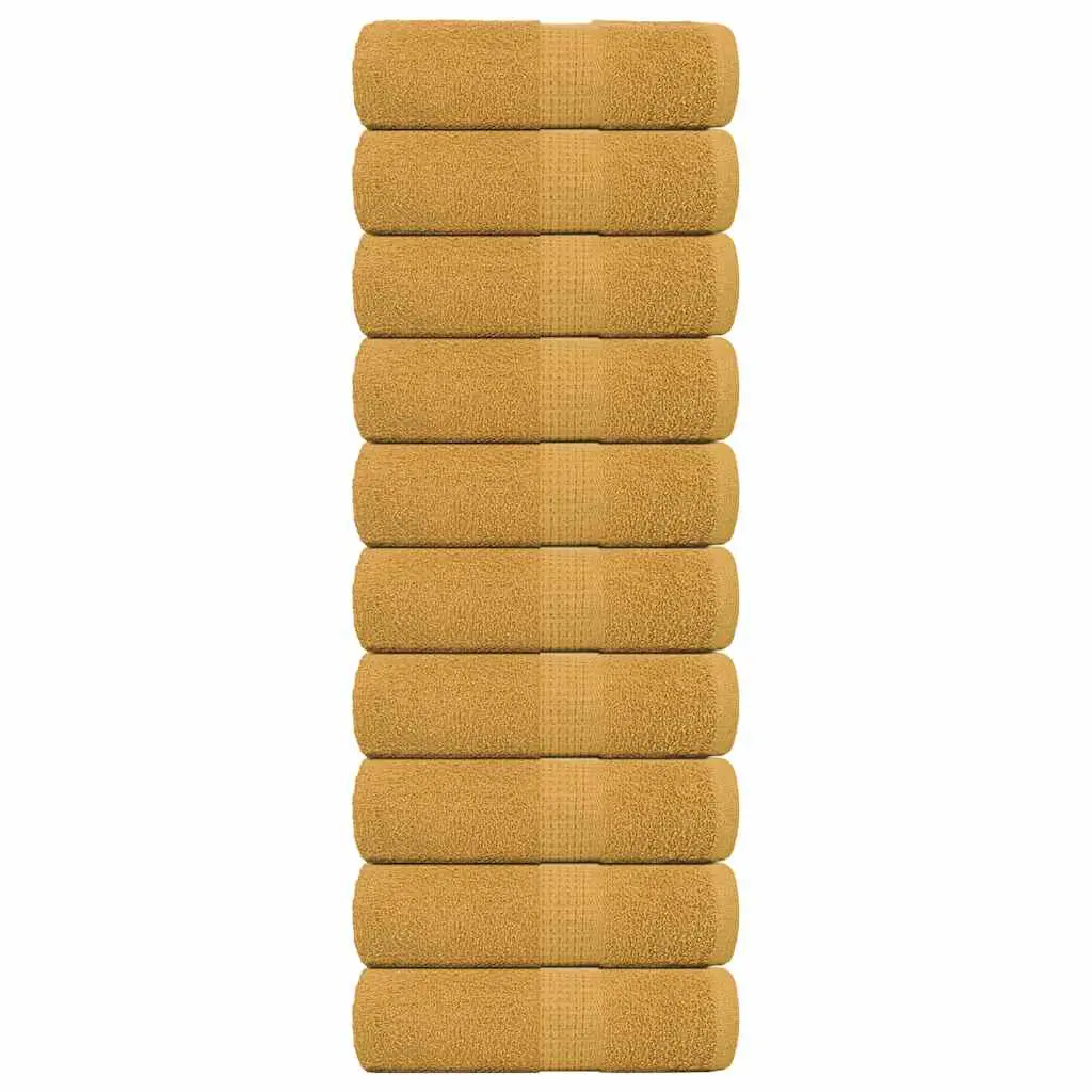 Asciugamani per Sapone 10 pz Oro 30x30cm 360 g/m² 100% Cotone