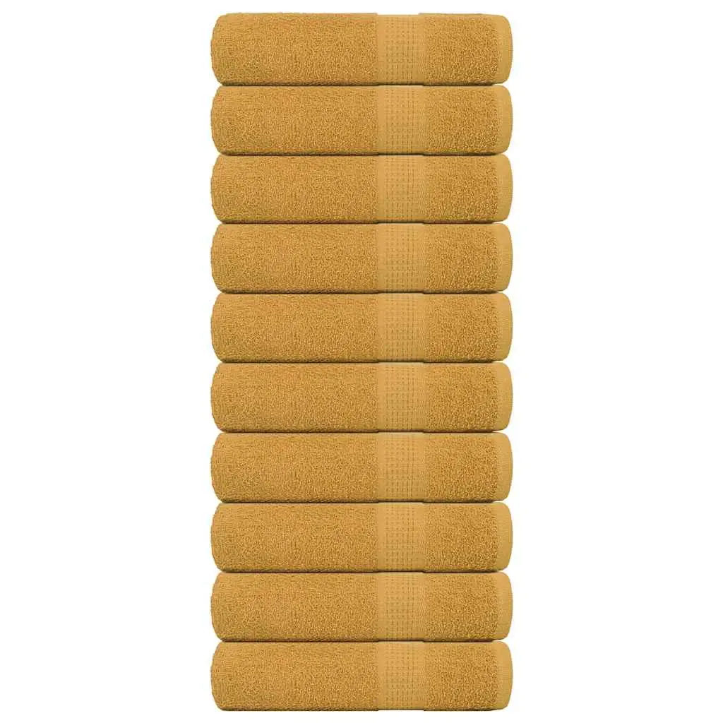 Asciugamani Doccia 10 pz Oro 70x140 cm 360 g/m² 100% Cotone