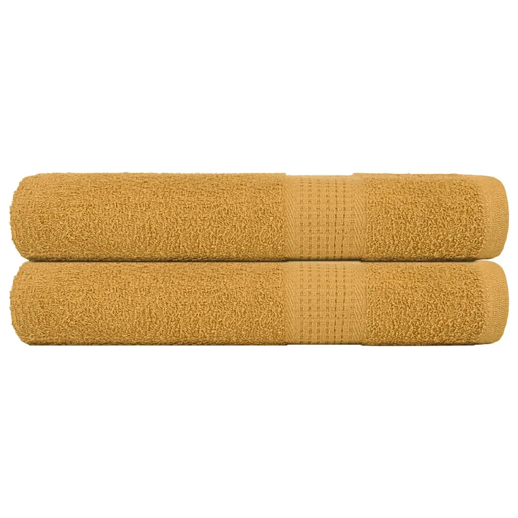 Asciugamani per Sauna 2 pz Oro 80x200 cm 360 g/m² 100% Cotone