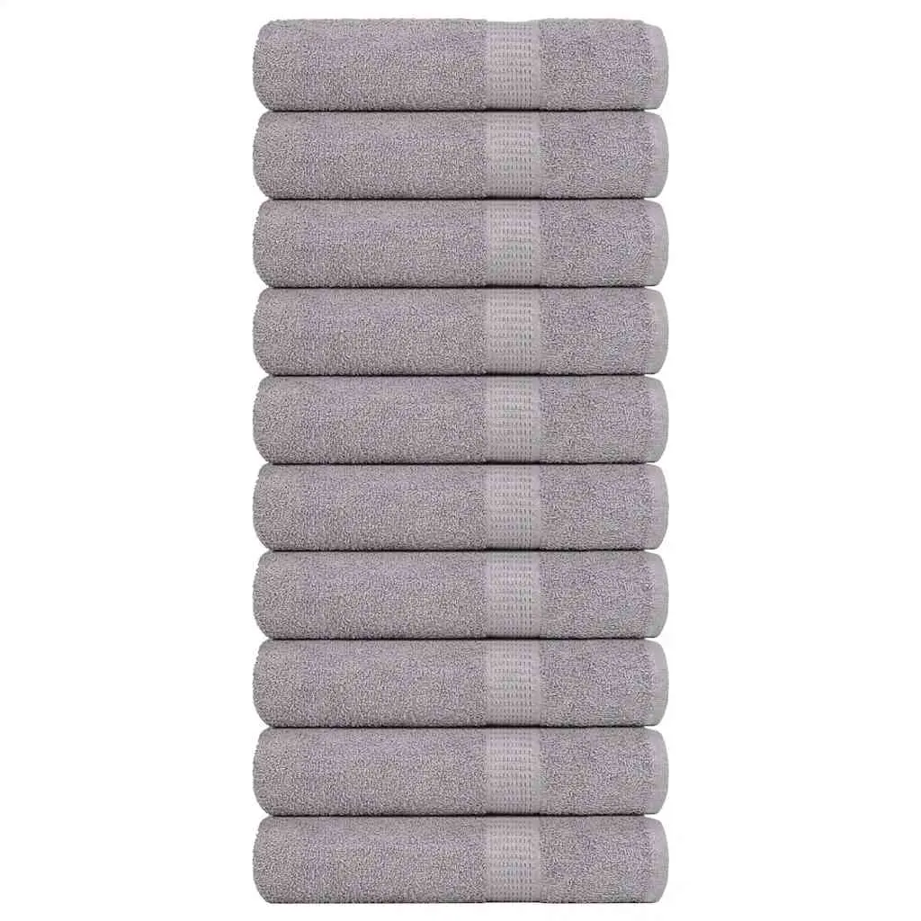 Asciugamani 10 pz Grigio 50x100 cm 360 g/m² 100% Cotone