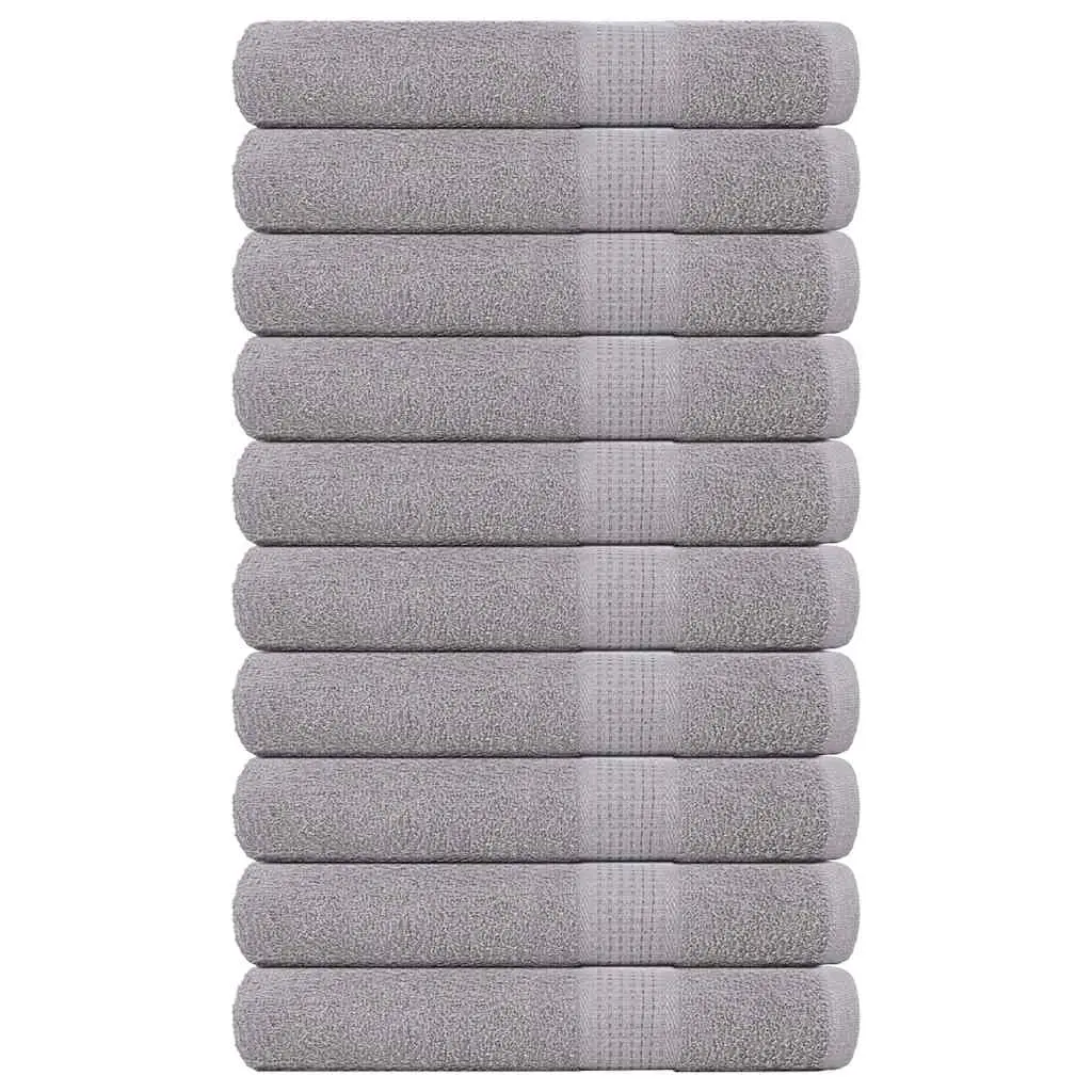 Asciugamani 10 pz Grigio 100x200 cm 360 g/m² 100% Cotone