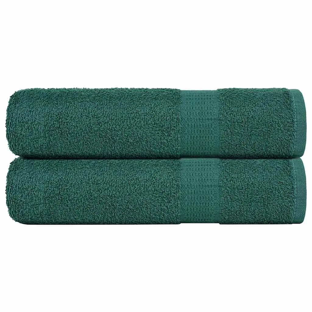 Asciugamani da Bagno 2 pz Verde 100x150cm 360g/m² 100% Cotone