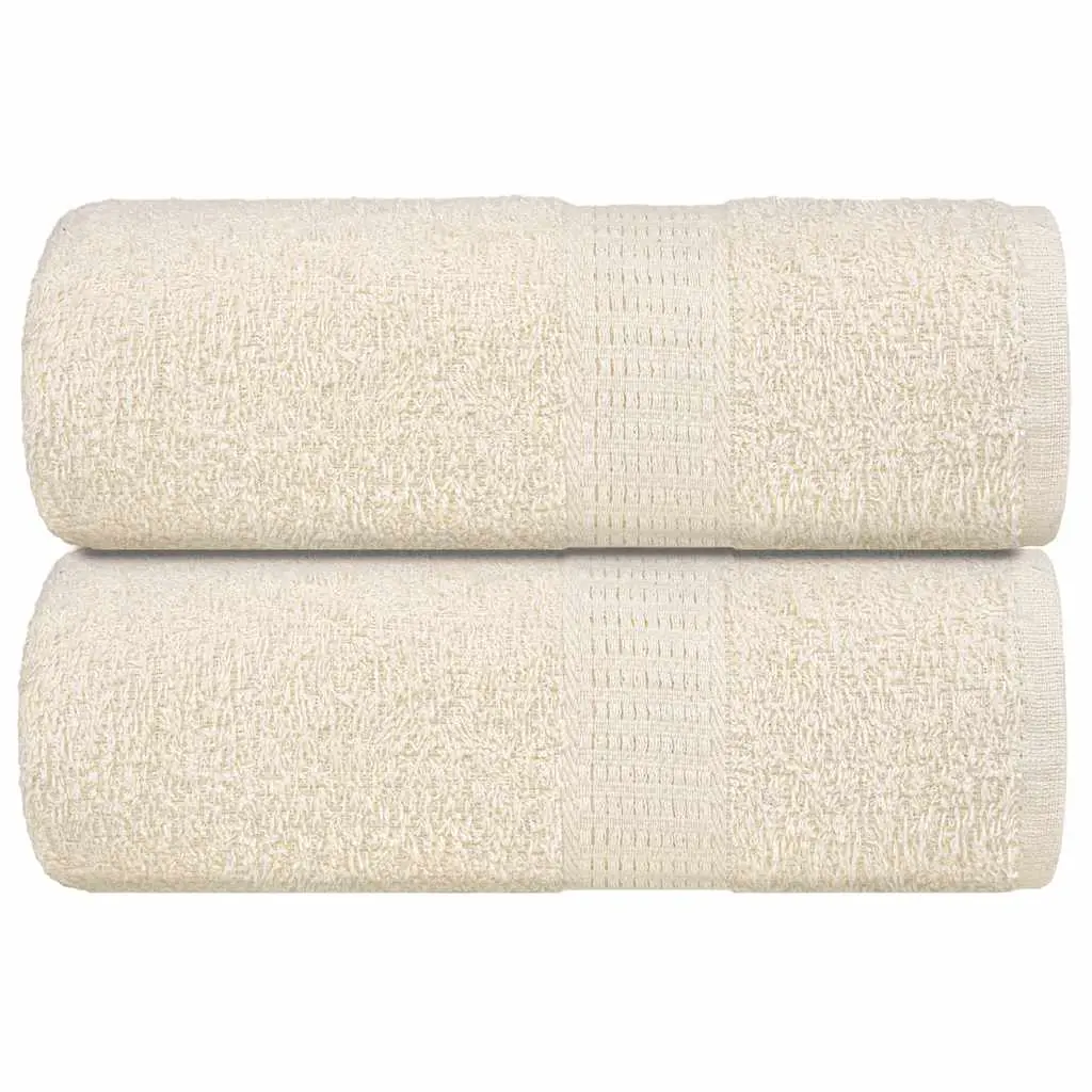 Asciugamani Ospiti 2 pz Crema 30x50 cm 360 g/m² 100% Cotone