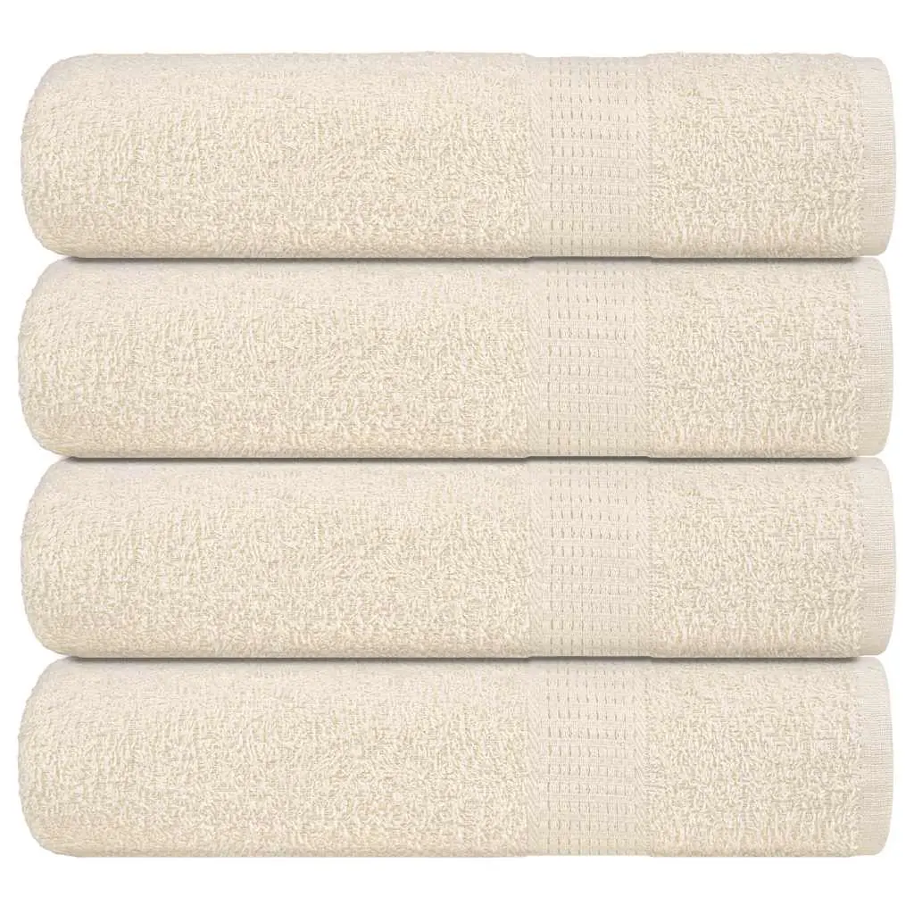 Asciugamani 4 pz Crema 50x100 cm 360 g/m² 100% Cotone