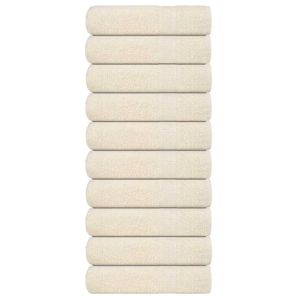 Asciugamani 10 pz Crema 50x100 cm 360 g/m² 100% Cotone