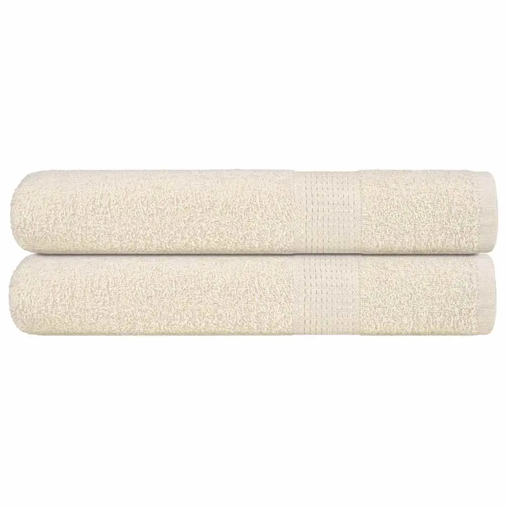 Asciugamani 2 pz Crema 100x200 cm 360 g/m² 100% Cotone