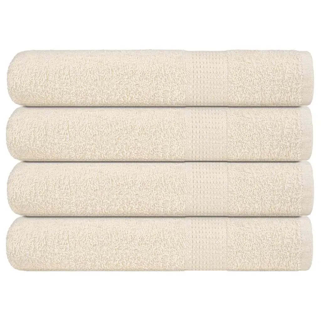 Asciugamani 4 pz Crema 100x200 cm 360 g/m² 100% Cotone