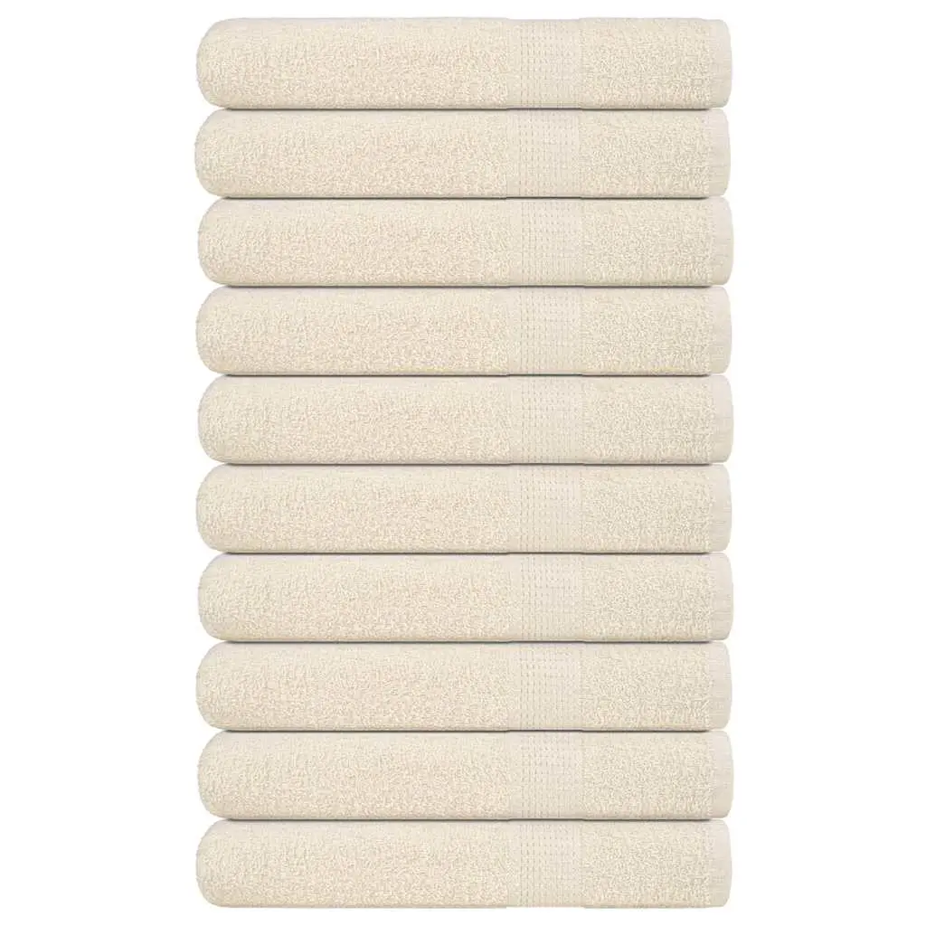 Asciugamani 10 pz Crema 100x200 cm 360 g/m² 100% Cotone