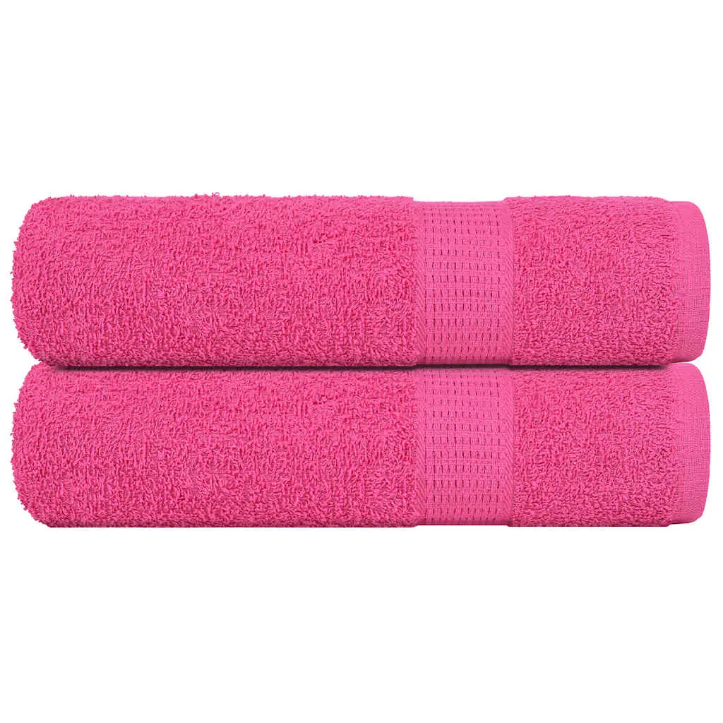 Asciugamani 2 pz Rosa 50x100 cm 360 g/m² 100% Cotone