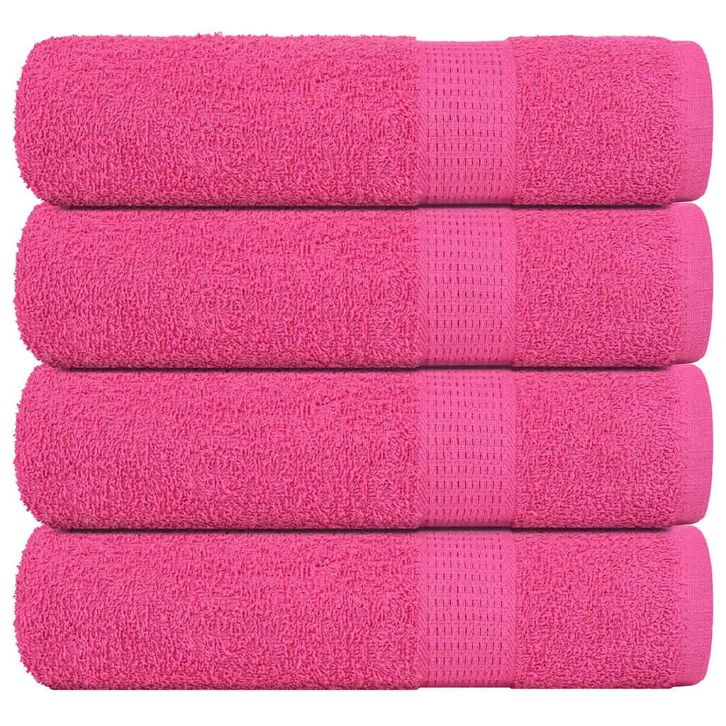 Asciugamani 4 pz Rosa 50x100 cm 360 g/m² 100% Cotone