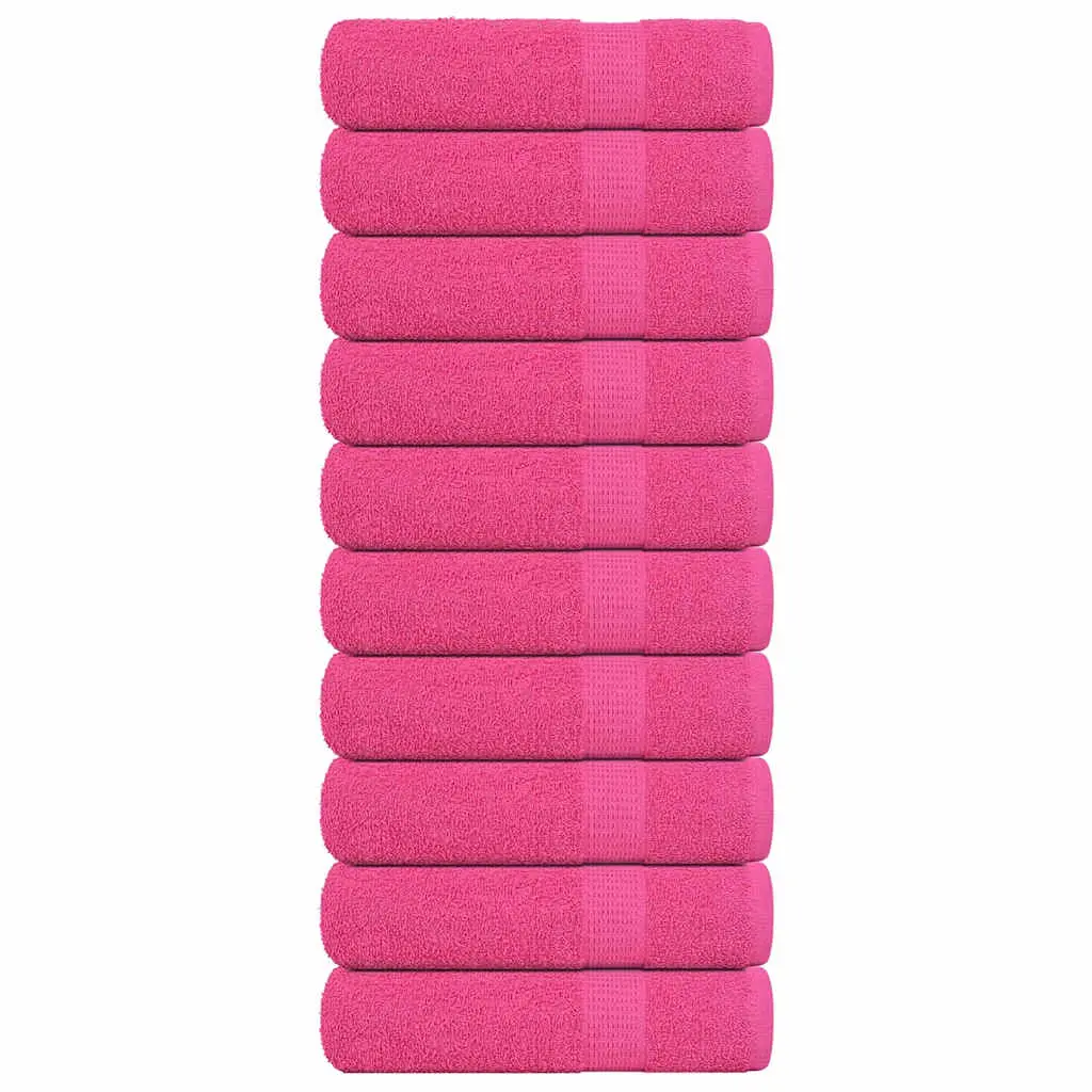 Asciugamani 10 pz Rosa 50x100 cm 360 g/m² 100% Cotone