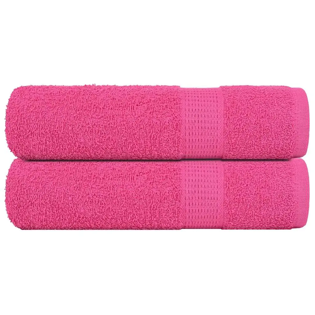 Asciugamani da Bagno 2 pz Rosa 100x150 cm 360 g/m² 100% Cotone