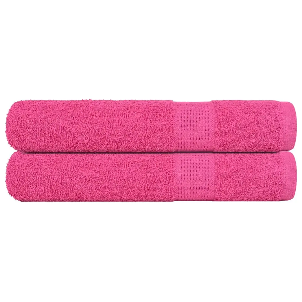 Asciugamani per Sauna 2 pz Rosa 80x200 cm 360 g/m² 100% Cotone