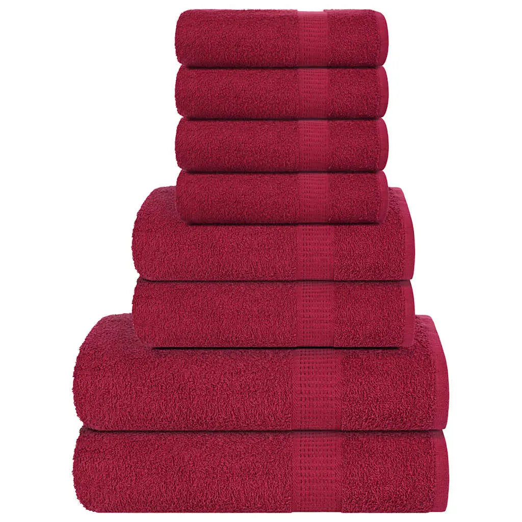 Set Asciugamani 8 pz Bordeaux 360 gsm 100% Cotone