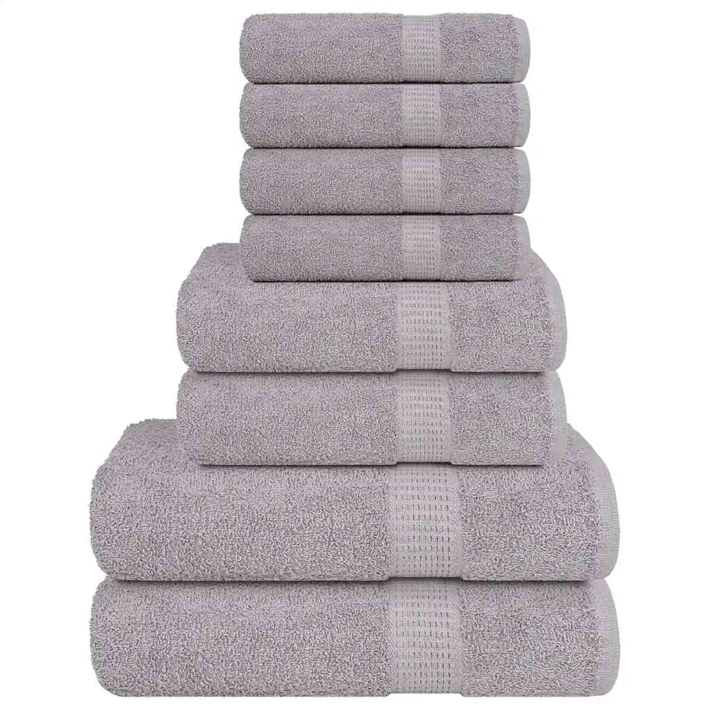 Set Asciugamani 8 pz Grigio 360 gsm 100% Cotone