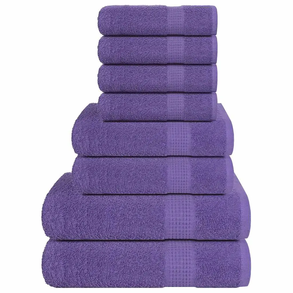 Set Asciugamani 8 pz Viola 360 gsm 100% Cotone