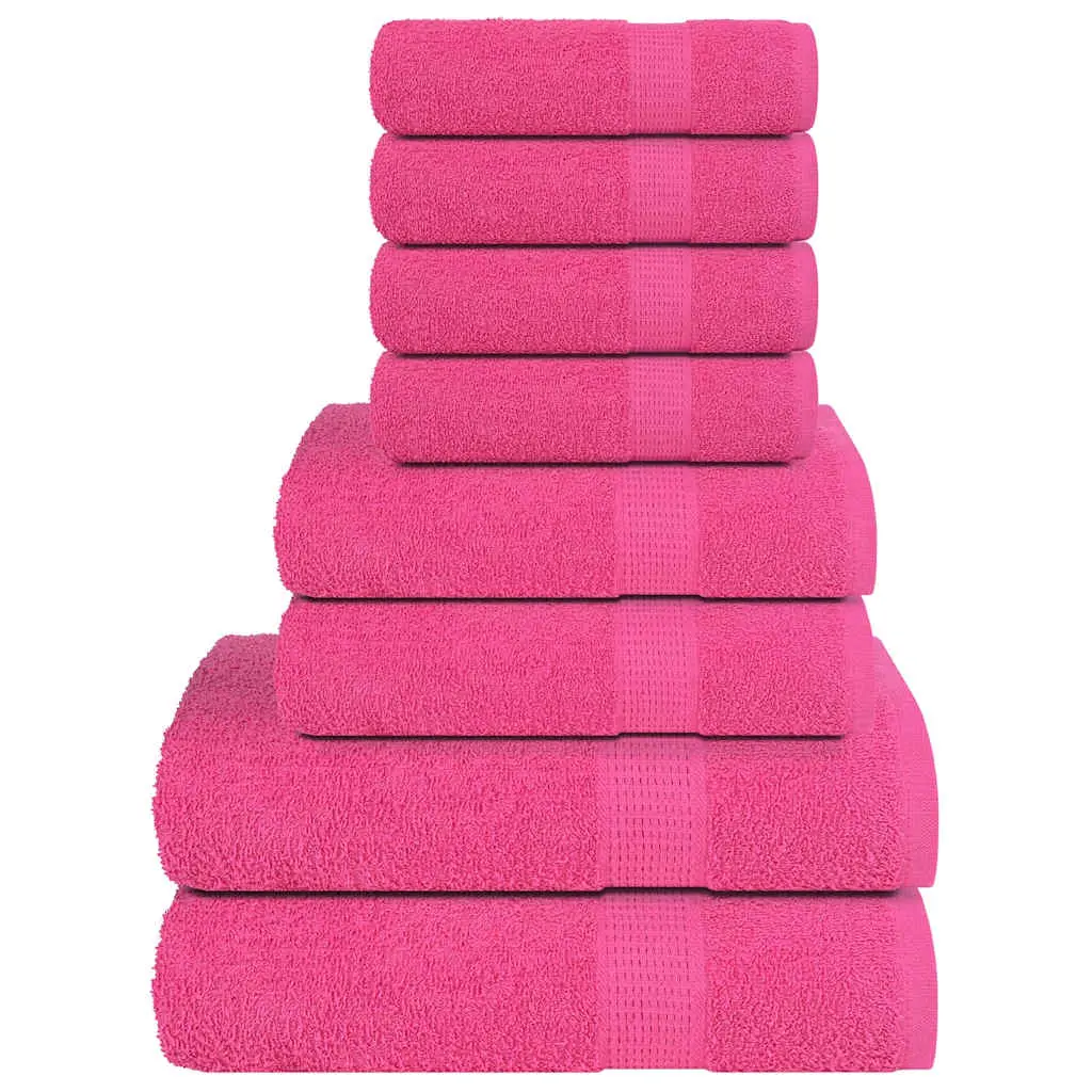 Set Asciugamani 8 pz Rosa 360 gsm 100% Cotone