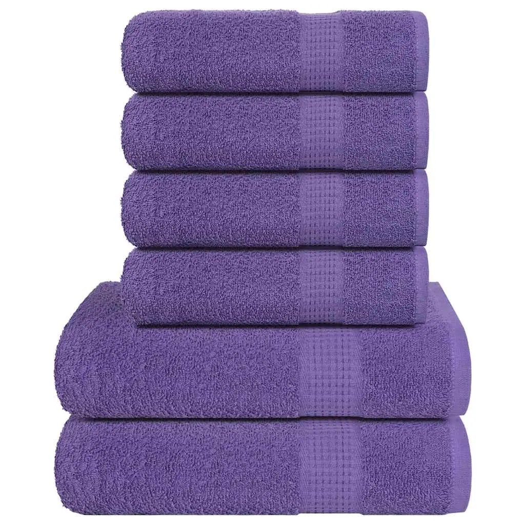 Set Asciugamani 6 pz Viola 360 gsm 100% Cotone