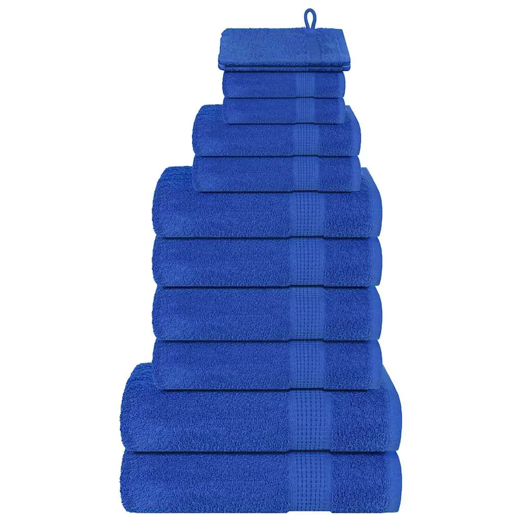 Set Asciugamani 12 pz Blu 360 gsm 100% Cotone