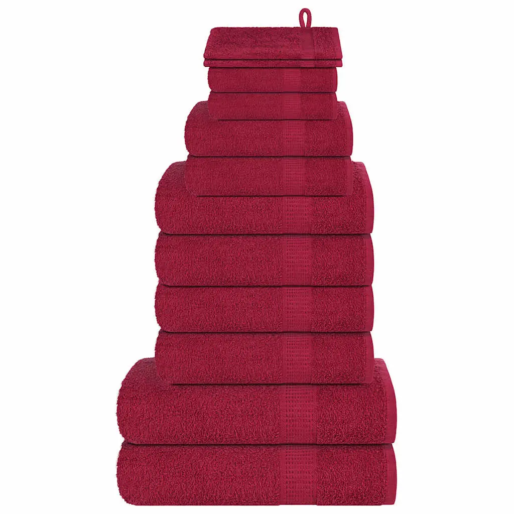 Set Asciugamani 12 pz Bordeaux 360 gsm 100% Cotone