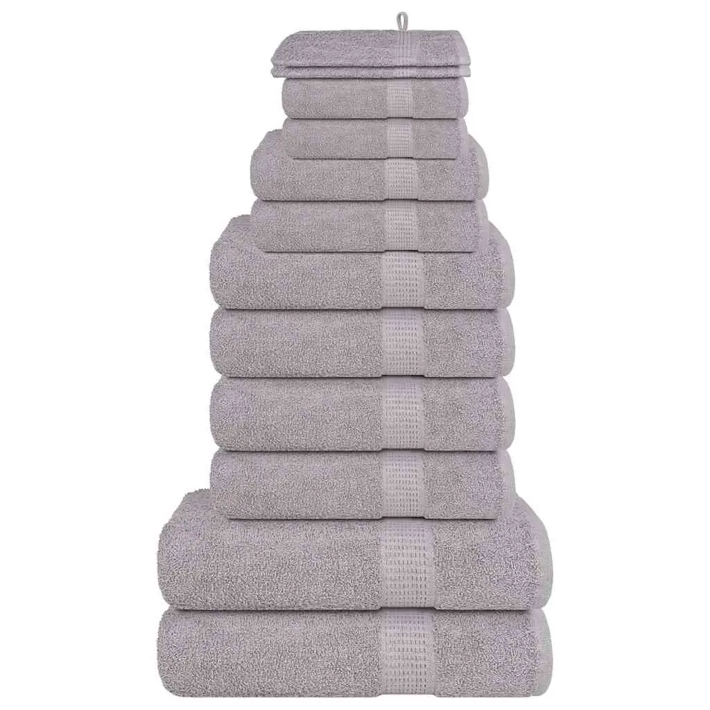 Set Asciugamani 12 pz Grigio 360 gsm 100% Cotone