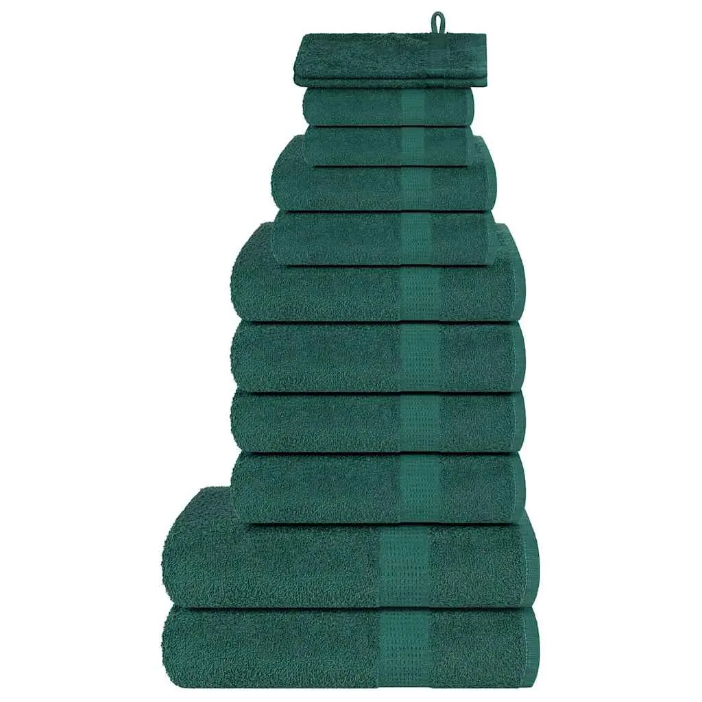 Set Asciugamani 12 pz Verde Mela 360 gsm 100% Cotone