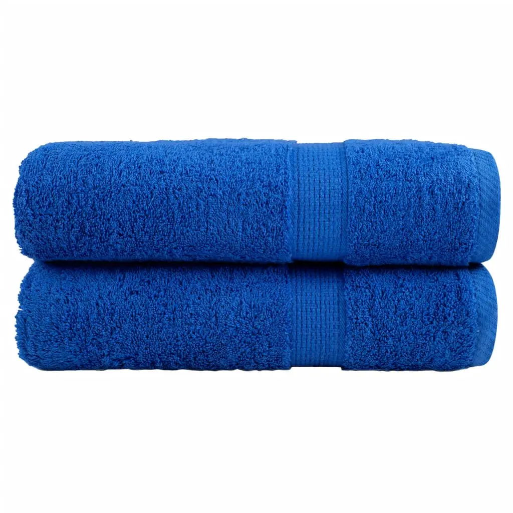 Asciugamani da Bagno 2 pz Blu 100x150 cm 600gsm 100% Cotone