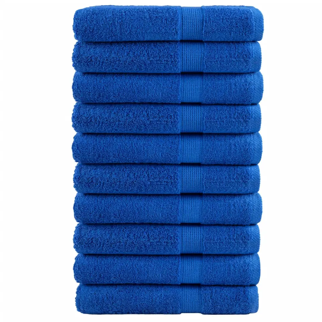 Asciugamani da Bagno 10 pz Blu 100x200cm 600gsm 100% Cotone