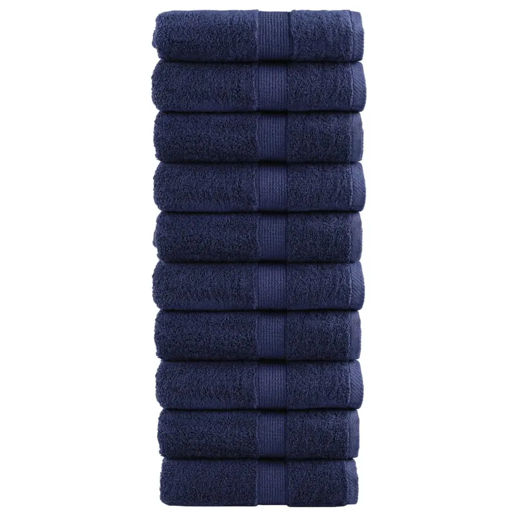 Salviette Premium 10 pz Blu Navy 30x30 cm 600gsm 100% Cotone