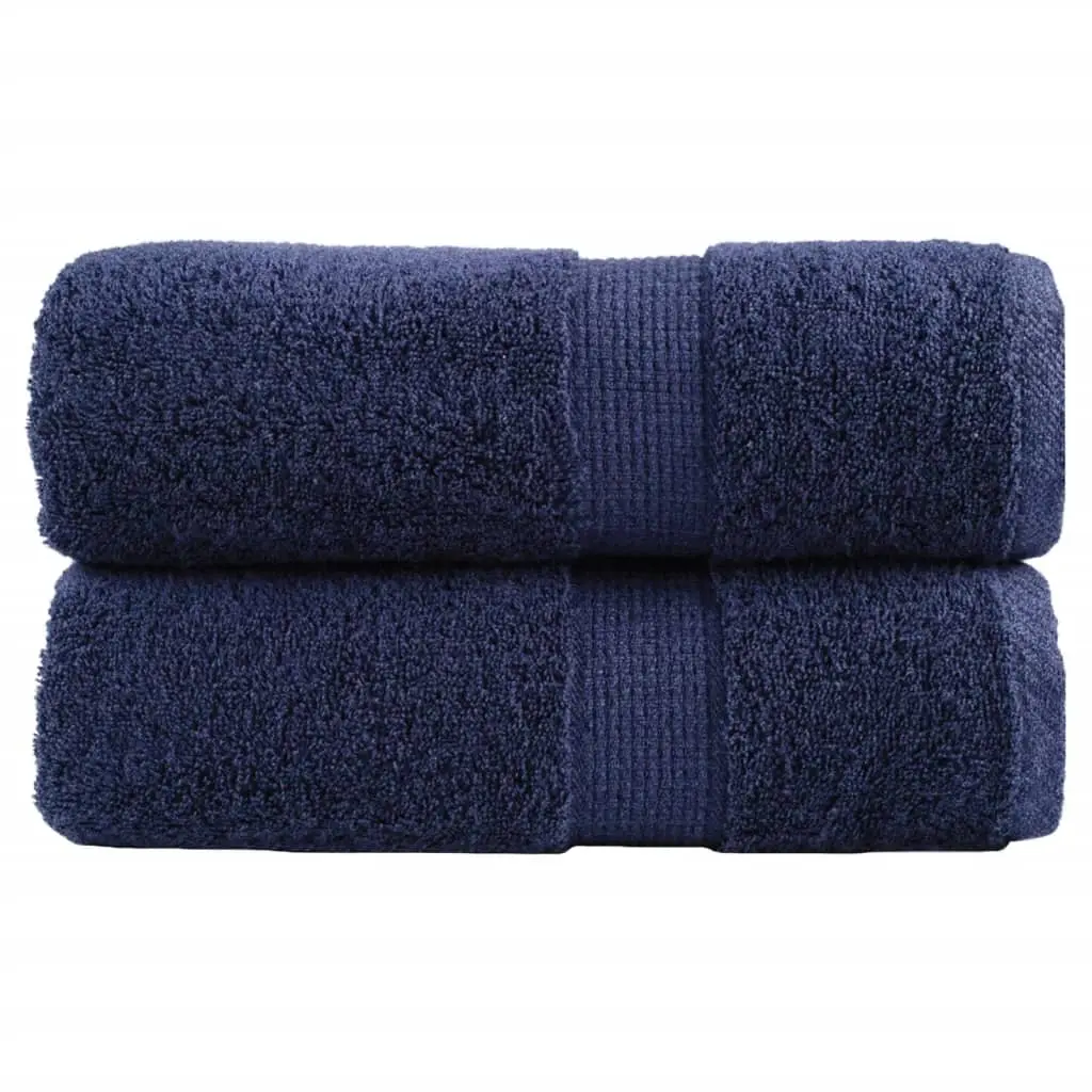 Asciugamani Ospiti 2 pz Blu Navy 30x50 cm 600gsm 100% Cotone