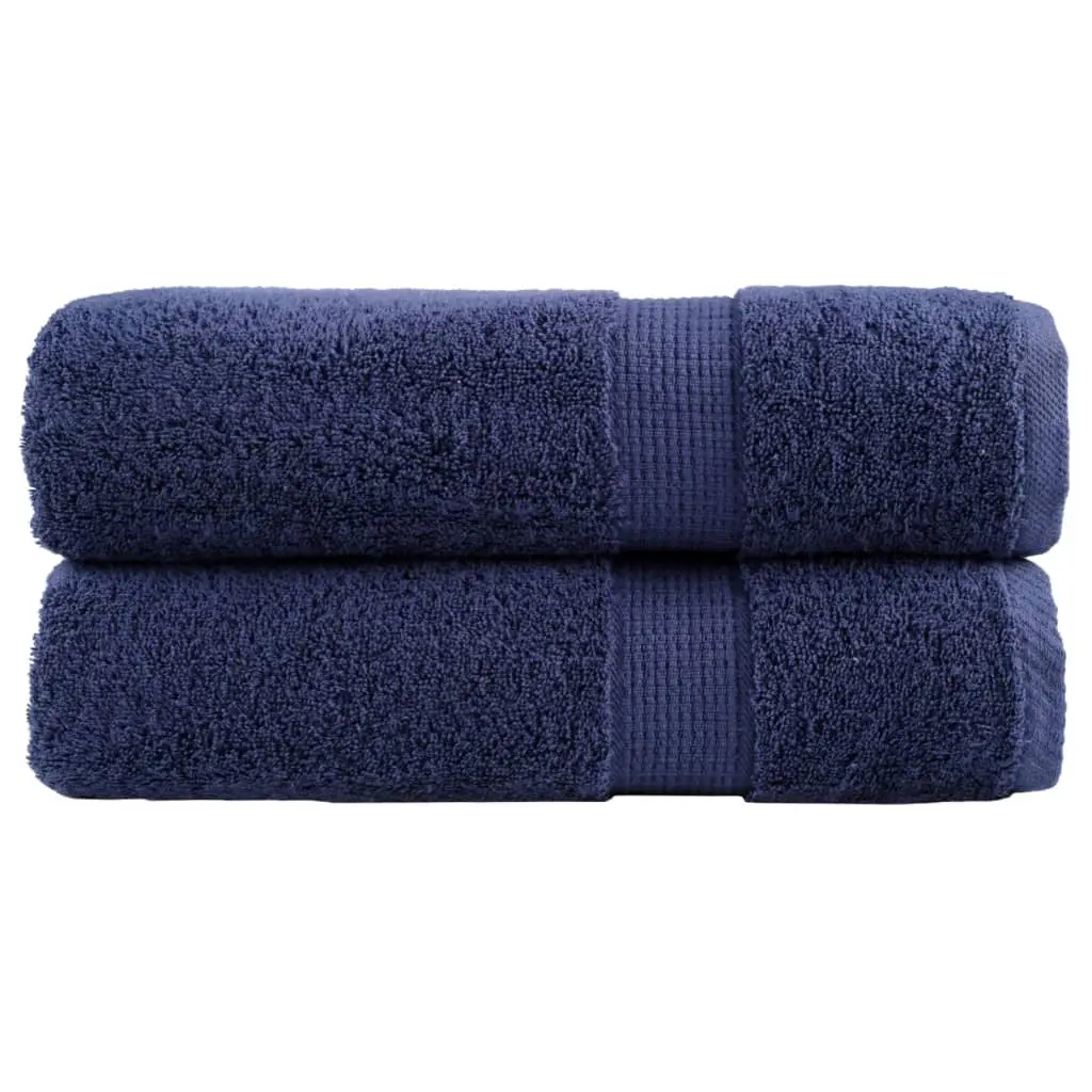 Asciugamani per Sauna 2pz Blu Navy 50x100 cm 600gsm 100% Cotone