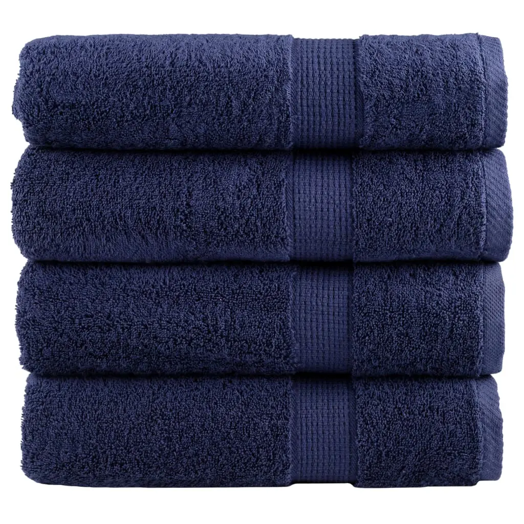 Asciugamani per Sauna 2pz Blu Navy 50x100 cm 600gsm 100% Cotone