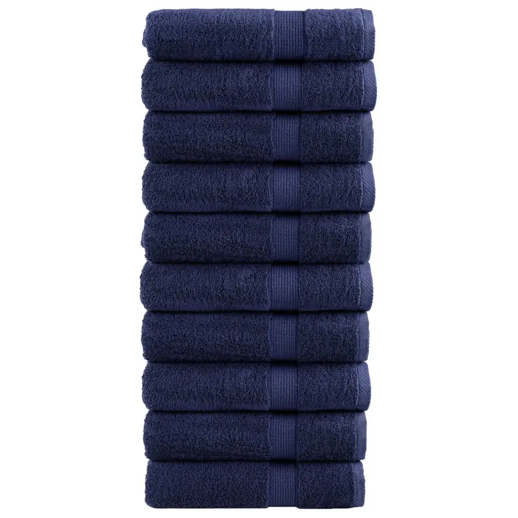 Asciugamani Doccia 10 pz Blu Navy 70x140 cm 600gsm 100% Cotone