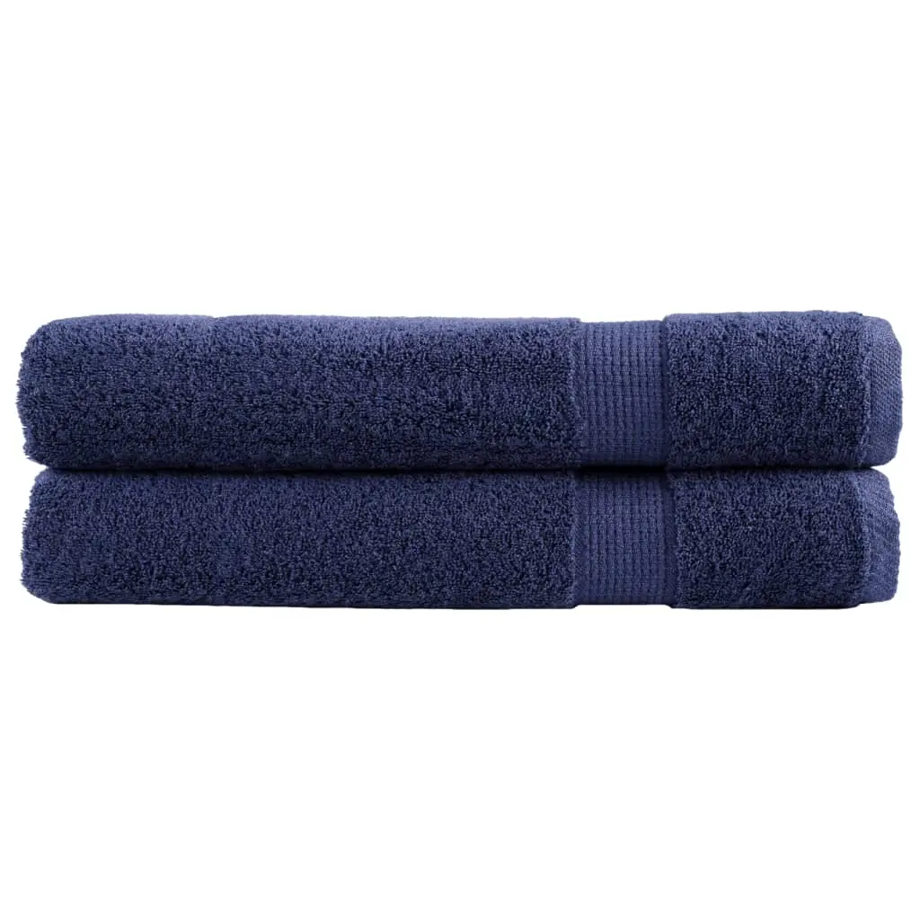 Asciugamani per Sauna 2 pz Blu Navy 80x200cm 600gsm 100% Cotone