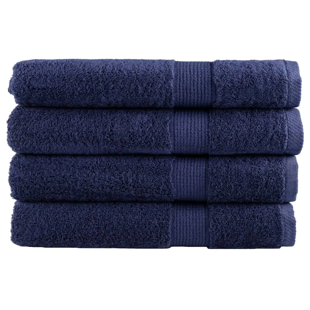 Asciugamani per Sauna 4 pz Blu Navy 80x200cm 600gsm 100% Cotone