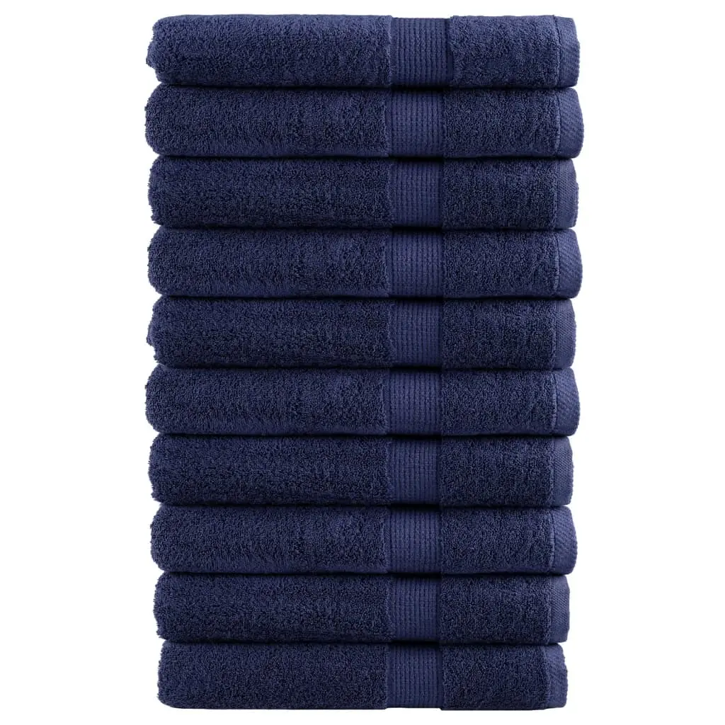 Asciugamani Premium 10 pz Blu Navy 100x200cm 600gsm 100% Cotone