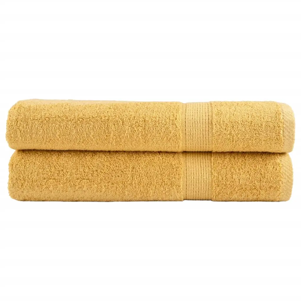 Asciugamani per Sauna 2 pz Oro 80x200cm 600gsm 100% Cotone