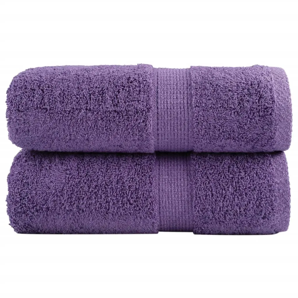 Asciugamani Premium 2 pz Viola 30x30 cm 600 g/m² 100% Cotone