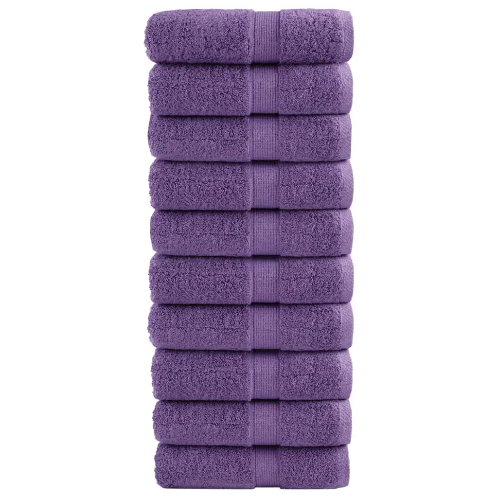 Asciugamani Premium 10 pz Viola 30x30 cm 600 g/m² 100% Cotone