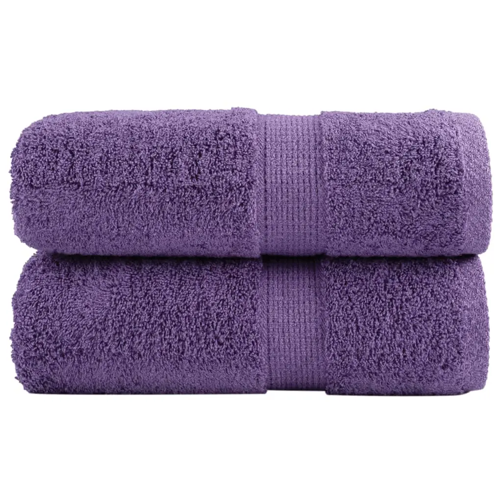 Asciugamani per Ospiti 2 pz Viola 30x50 cm 600 g/m² 100% Cotone